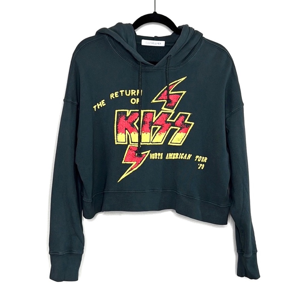 DAYDREAMER Kiss North American Tour 1979 graphic print cropped hoodie